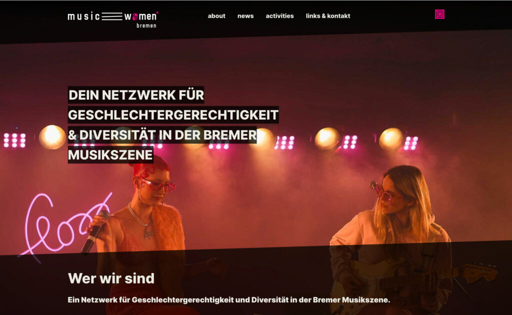 Webdesign Bremen - Webdesignerin Programmiererin - Webdesign musicHBwomen*