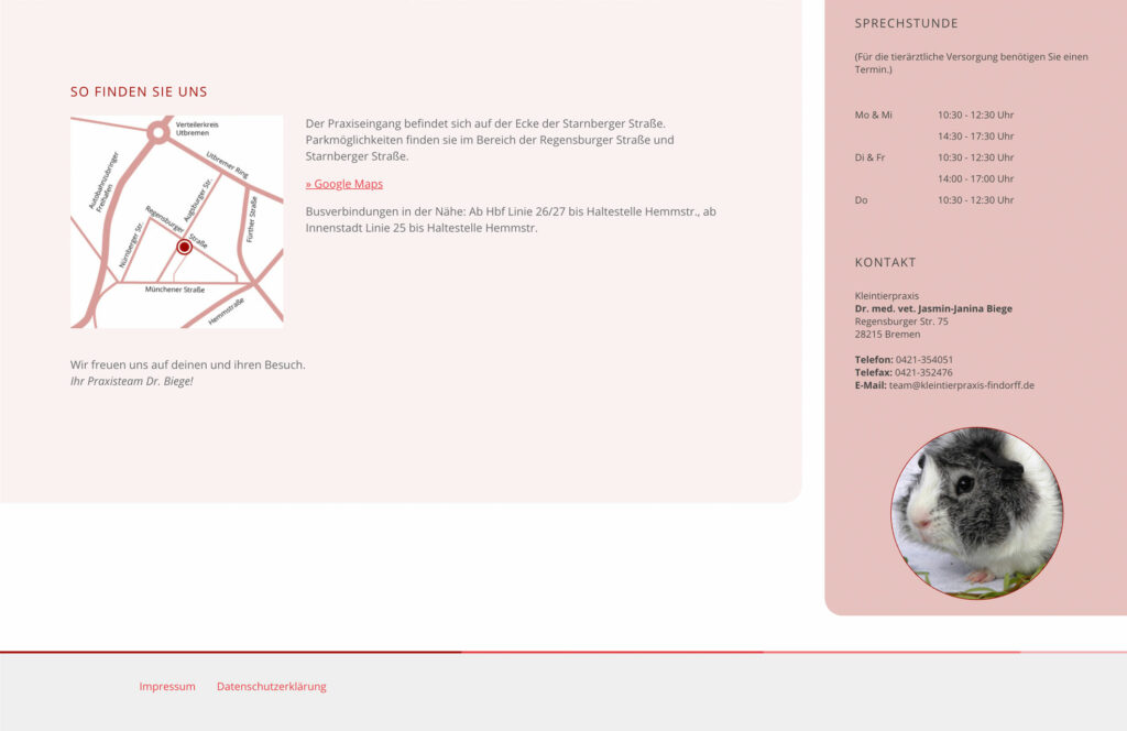 Webdesign Bremen - Webdesignerin Programmiererin - Homepage Tierärztin